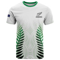 Custom New Zealand Fern Football T Shirt Simple Style LT05 White - Polynesian Pride