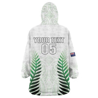 Custom New Zealand Fern Football Wearable Blanket Hoodie Simple Style LT05 - Polynesian Pride
