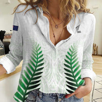 Custom New Zealand Fern Football Women Casual Shirt Simple Style