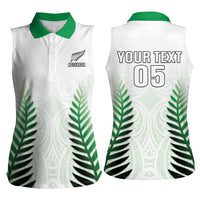 Custom New Zealand Fern Football Women Sleeveless Polo Shirt Simple Style LT05 - Polynesian Pride