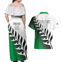 Custom New Zealand Football Couples Matching Off Shoulder Maxi Dress and Hawaiian Shirt Go Aotearoa LT05 - Polynesian Pride