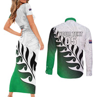 Custom New Zealand Football Couples Matching Short Sleeve Bodycon Dress and Long Sleeve Button Shirt Go Aotearoa LT05 - Polynesian Pride