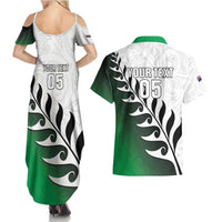 Custom New Zealand Football Couples Matching Summer Maxi Dress and Hawaiian Shirt Go Aotearoa LT05 - Polynesian Pride