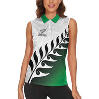 Custom New Zealand Football Women Sleeveless Polo Shirt Go Aotearoa LT05 - Polynesian Pride