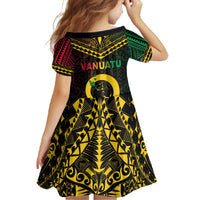 Happy Vanuatu Father Lini Day Family Matching Off The Shoulder Long Sleeve Dress and Hawaiian Shirt LT05 - Polynesian Pride