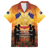 ANZAC Day Family Matching Off The Shoulder Long Sleeve Dress and Hawaiian Shirt Remembrance Tribute Soldiers And Poppy Field LT05 Dad's Shirt - Short Sleeve Orange - Polynesian Pride