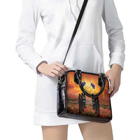 ANZAC Day Shoulder Handbag Remembrance Tribute Soldiers And Poppy Field