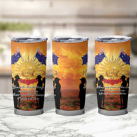 ANZAC Day Tumbler Cup Remembrance Tribute Soldiers And Poppy Field