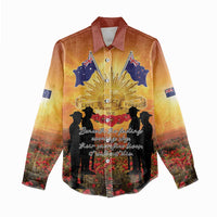 ANZAC Day Women Casual Shirt Remembrance Tribute Soldiers And Poppy Field LT05 - Polynesian Pride