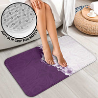 Hawaii Hibiscus Flowers Bathroom Set Purple Polynesian Pattern
