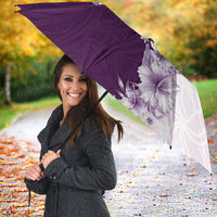 Hawaii Hibiscus Flowers Umbrella Purple Polynesian Pattern