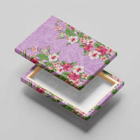 Hawaii Tropical Flowers Canvas Wall Art Lavender Polynesian Tattoo Art