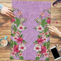 Hawaii Tropical Flowers Puzzle Lavender Polynesian Tattoo Art