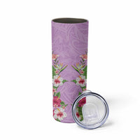 Hawaii Tropical Flowers Skinny Tumbler Lavender Polynesian Tattoo Art