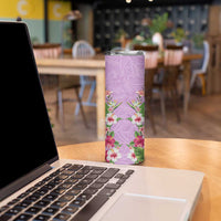 Hawaii Tropical Flowers Skinny Tumbler Lavender Polynesian Tattoo Art