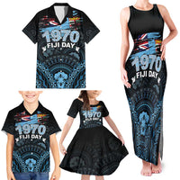 Personalised Happy Fiji Day 1970 Family Matching Tank Maxi Dress and Hawaiian Shirt Flag Grunge Style LT05 - Polynesian Pride