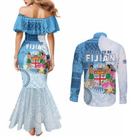 Fiji Day Couples Matching Mermaid Dress and Long Sleeve Button Shirt Proud To Be Fijian LT05 - Polynesian Pride