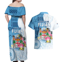 Fiji Day Couples Matching Off Shoulder Maxi Dress and Hawaiian Shirt Proud To Be Fijian LT05 - Polynesian Pride