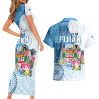Fiji Day Couples Matching Short Sleeve Bodycon Dress and Hawaiian Shirt Proud To Be Fijian LT05 - Polynesian Pride