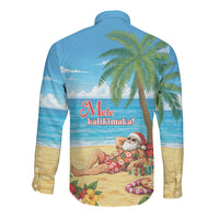 Hawaii Jolly Christmas Long Sleeve Button Shirt Xmas Is Better At The Beach