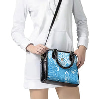 Fiji Spring Break Shoulder Handbag Fijian Tapa Pattern Blue LT05 - Polynesian Pride