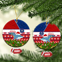 Samoa Christmas Ceramic Ornament Santas Whale Manuia Le Kerisimasi LT05 Circle Red - Polynesian Pride
