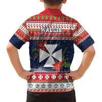 Wallis and Futuna Christmas Family Matching Off Shoulder Short Dress and Hawaiian Shirt Poinsettia Joyeux Noel LT05 - Polynesian Pride