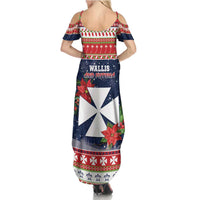 Wallis and Futuna Christmas Family Matching Summer Maxi Dress and Hawaiian Shirt Poinsettia Joyeux Noel LT05 - Polynesian Pride