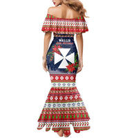 Wallis and Futuna Christmas Mermaid Dress Poinsettia Joyeux Noel LT05 - Polynesian Pride