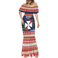 Wallis and Futuna Christmas Mermaid Dress Poinsettia Joyeux Noel LT05 - Polynesian Pride