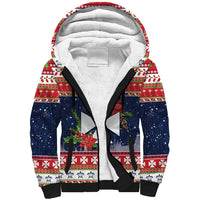 Wallis and Futuna Christmas Sherpa Hoodie Poinsettia Joyeux Noel LT05 Unisex Red - Polynesian Pride