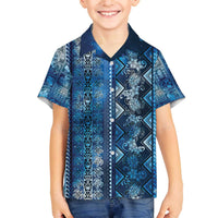 Hawaii Makahiki Turtle Family Matching Off The Shoulder Long Sleeve Dress and Hawaiian Shirt Galaxy Tapa Pattern LT05 Son's Shirt Galaxy - Polynesian Pride