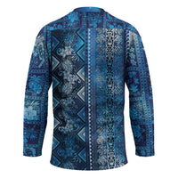 Hawaii Makahiki Turtle Hockey Jersey Galaxy Tapa Pattern - Polynesian Pride
