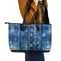 Hawaii Makahiki Turtle Leather Tote Bag Galaxy Tapa Pattern - Polynesian Pride