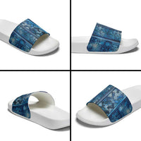 Hawaii Makahiki Turtle Slide Sandals Galaxy Tapa Pattern - Polynesian Pride