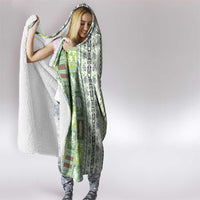 Hawaii Makahiki Turtle Hooded Blanket Green Tapa Pattern - Polynesian Pride
