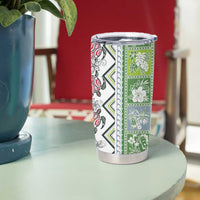 Hawaii Makahiki Turtle Tumbler Cup Green Tapa Pattern - Polynesian Pride