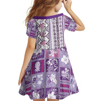 Hawaii Makahiki Turtle Family Matching Off Shoulder Maxi Dress and Hawaiian Shirt Violet Tapa Pattern LT05 - Polynesian Pride