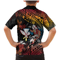 Hawaii And Japan Family Matching Mermaid Dress and Hawaiian Shirt Koi Fish With Kanaka Maoli LT05 - Polynesian Pride