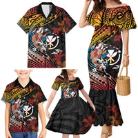 Hawaii And Japan Family Matching Mermaid Dress and Hawaiian Shirt Koi Fish With Kanaka Maoli LT05 - Polynesian Pride