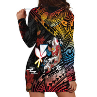 Hawaii And Japan Hoodie Dress Koi Fish With Kanaka Maoli LT05 - Polynesian Pride