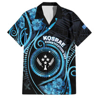 Personalised Kosrae Constitution Day Family Matching Off The Shoulder Long Sleeve Dress and Hawaiian Shirt Ocean Floral Pattern LT05 Dad's Shirt - Short Sleeve Black - Polynesian Pride