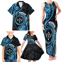 Personalised Kosrae Constitution Day Family Matching Tank Maxi Dress and Hawaiian Shirt Ocean Floral Pattern LT05 - Polynesian Pride