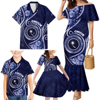 Personalised FSM Chuuk Family Matching Mermaid Dress and Hawaiian Shirt Ocean Floral Pattern LT05 - Polynesian Pride