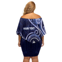 Personalised FSM Chuuk Family Matching Off Shoulder Short Dress and Hawaiian Shirt Ocean Floral Pattern LT05 - Polynesian Pride