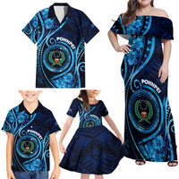 Personalised FSM Pohnpei Family Matching Off Shoulder Maxi Dress and Hawaiian Shirt Ocean Floral Pattern LT05 - Polynesian Pride