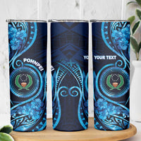 Personalised FSM Pohnpei Skinny Tumbler Ocean Floral Pattern