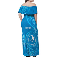 Personalised FSM Yap Family Matching Off Shoulder Maxi Dress and Hawaiian Shirt Ocean Floral Pattern LT05 - Polynesian Pride