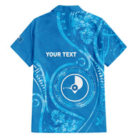 Personalised FSM Yap Family Matching Off Shoulder Short Dress and Hawaiian Shirt Ocean Floral Pattern LT05 - Polynesian Pride