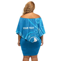 Personalised FSM Yap Family Matching Off Shoulder Short Dress and Hawaiian Shirt Ocean Floral Pattern LT05 - Polynesian Pride